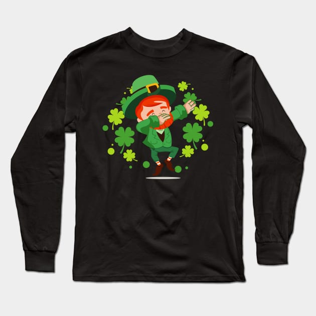 Dabbing Leprechaun St. Patrick's day Long Sleeve T-Shirt by nakos